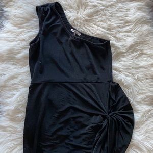 ONE SHOULDER DRAPED COCKTAIL DRESS